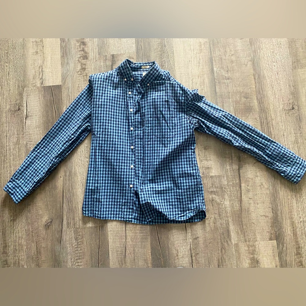 J. Crew large slim button down navy/light blue.